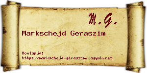 Markschejd Geraszim névjegykártya